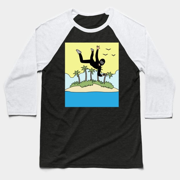 Parachuting Skydiving Free Fall Baseball T-Shirt by flofin